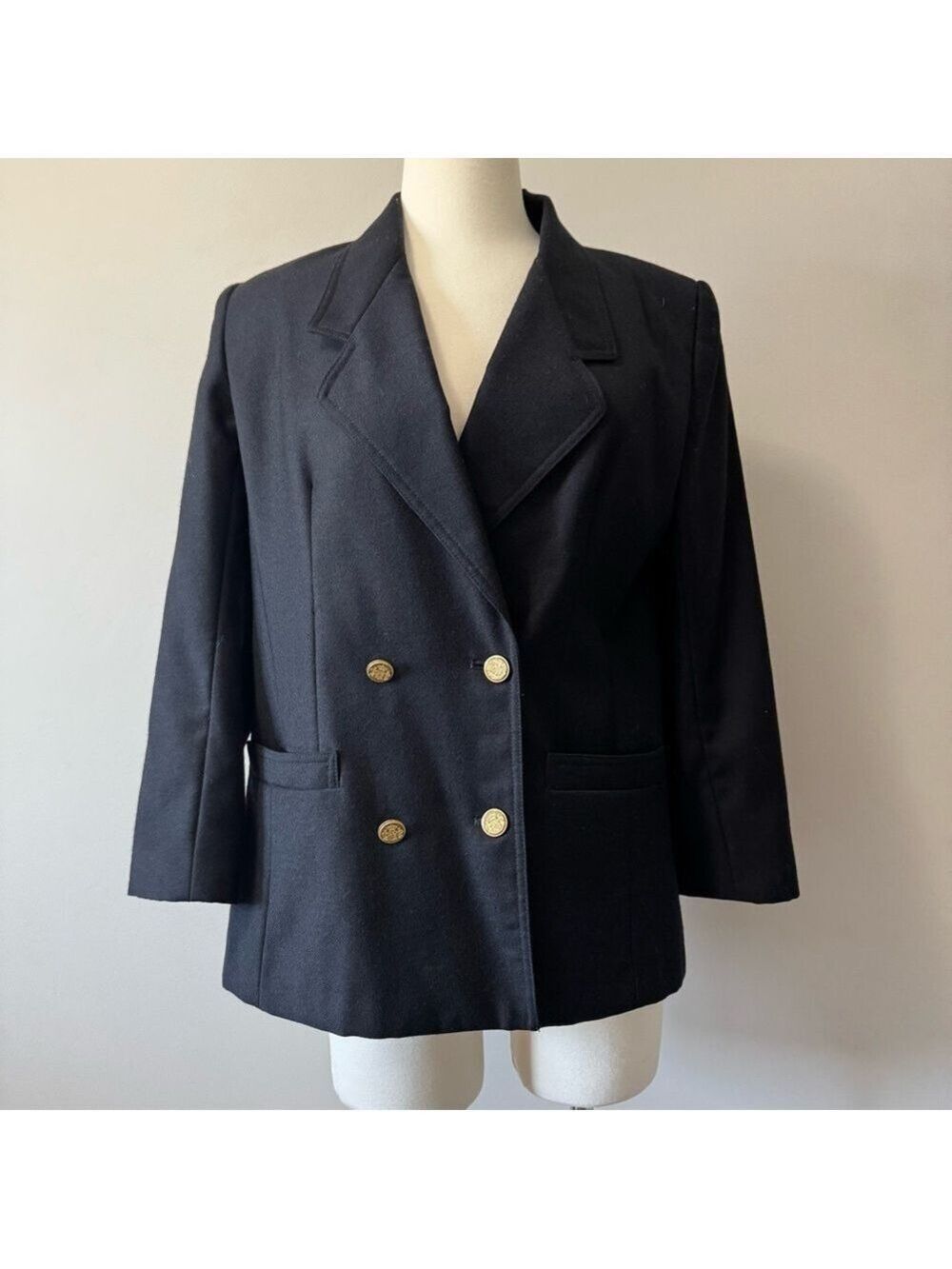 Spectator Petite Vintage Classic Black Double-Breasted Women's Blazer SZ 10